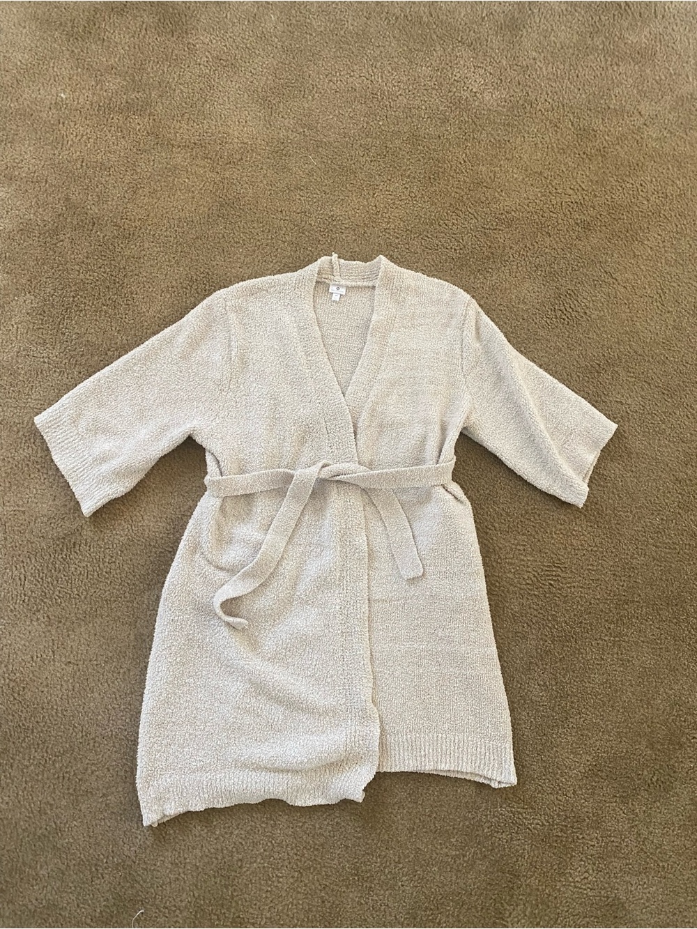 Hotel Collection Luxe Knit Robe Ivory Spa Bathrobe Size S/M